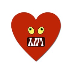 Funny Monster Face Heart Magnet