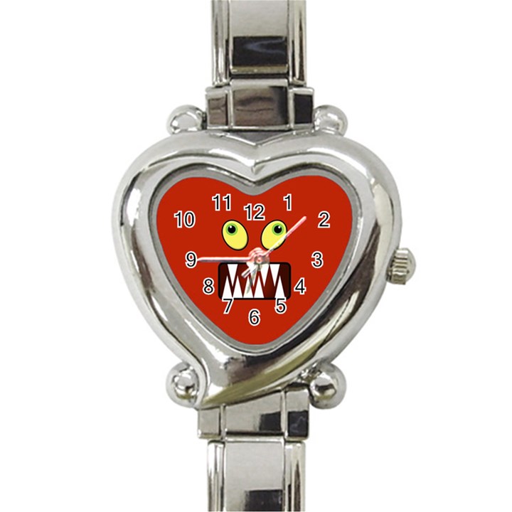 Funny Monster Face Heart Italian Charm Watch