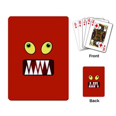 Funny Monster Face Playing Card by linceazul