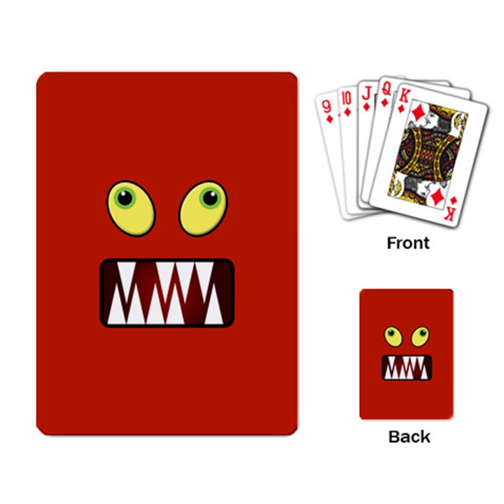 Funny Monster Face Playing Card