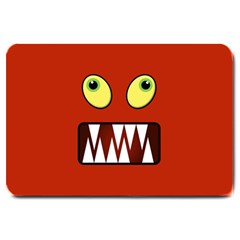 Funny Monster Face Large Doormat  by linceazul