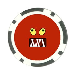 Funny Monster Face Poker Chip Card Guard (10 Pack) by linceazul