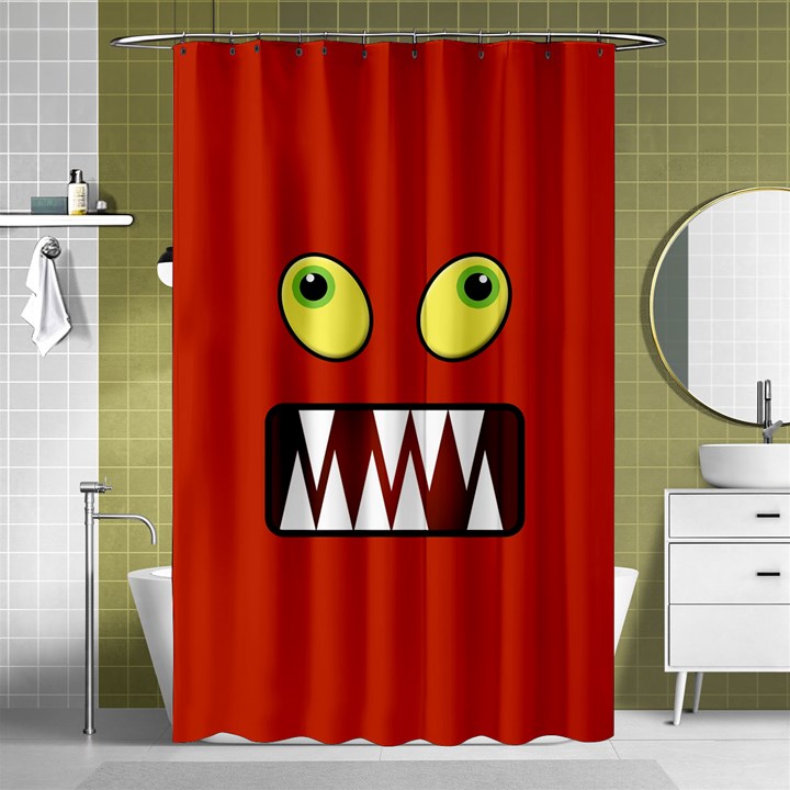 Funny Monster Face Shower Curtain 48  x 72  (Small) 