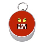 Funny Monster Face Mini Silver Compasses Front