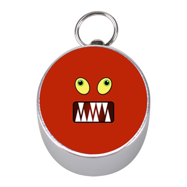 Funny Monster Face Mini Silver Compasses