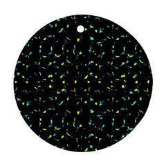 Splatter Abstract Dark Pattern Ornament (round) by dflcprints