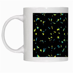 Splatter Abstract Dark Pattern White Mugs by dflcprints