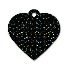 Splatter Abstract Dark Pattern Dog Tag Heart (two Sides)