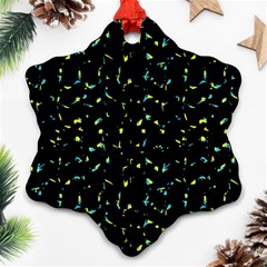 Splatter Abstract Dark Pattern Ornament (snowflake) by dflcprints