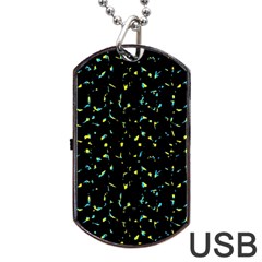 Splatter Abstract Dark Pattern Dog Tag Usb Flash (two Sides) by dflcprints