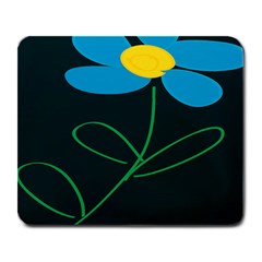 Whimsical Blue Flower Green Sexy Large Mousepads