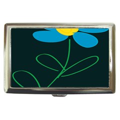 Whimsical Blue Flower Green Sexy Cigarette Money Cases by Mariart