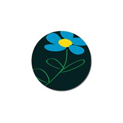 Whimsical Blue Flower Green Sexy Golf Ball Marker by Mariart