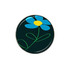 Whimsical Blue Flower Green Sexy Hat Clip Ball Marker (10 Pack)