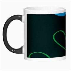 Whimsical Blue Flower Green Sexy Morph Mugs by Mariart