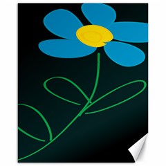 Whimsical Blue Flower Green Sexy Canvas 16  X 20  