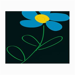 Whimsical Blue Flower Green Sexy Small Glasses Cloth (2-side) by Mariart