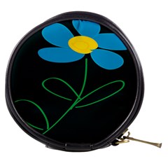 Whimsical Blue Flower Green Sexy Mini Makeup Bags by Mariart