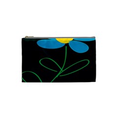 Whimsical Blue Flower Green Sexy Cosmetic Bag (small) 