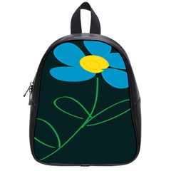 Whimsical Blue Flower Green Sexy School Bag (small) by Mariart