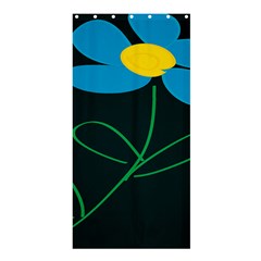 Whimsical Blue Flower Green Sexy Shower Curtain 36  X 72  (stall)  by Mariart