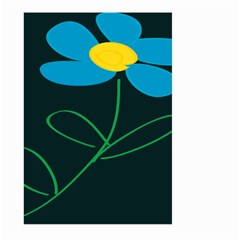 Whimsical Blue Flower Green Sexy Large Garden Flag (two Sides) by Mariart