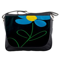 Whimsical Blue Flower Green Sexy Messenger Bags