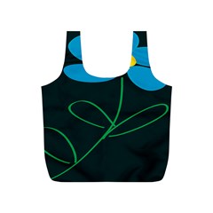 Whimsical Blue Flower Green Sexy Full Print Recycle Bags (s) 