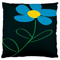 Whimsical Blue Flower Green Sexy Standard Flano Cushion Case (one Side) by Mariart