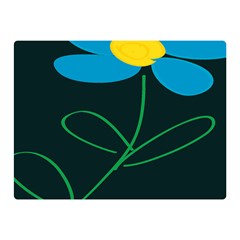 Whimsical Blue Flower Green Sexy Double Sided Flano Blanket (mini)  by Mariart