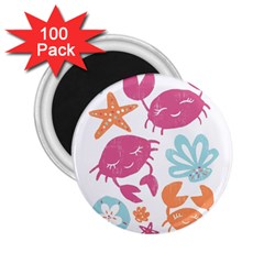 Animals Sea Flower Tropical Crab 2 25  Magnets (100 Pack) 