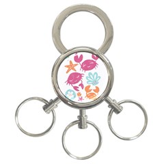 Animals Sea Flower Tropical Crab 3-ring Key Chains