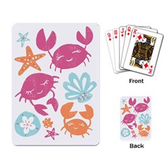 Animals Sea Flower Tropical Crab Playing Card by Mariart