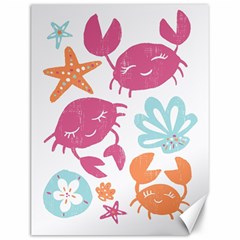 Animals Sea Flower Tropical Crab Canvas 12  X 16   by Mariart