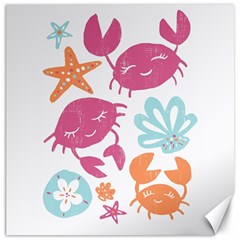 Animals Sea Flower Tropical Crab Canvas 20  X 20   by Mariart