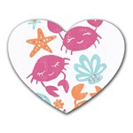 Animals Sea Flower Tropical Crab Heart Mousepads Front