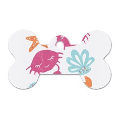 Animals Sea Flower Tropical Crab Dog Tag Bone (one Side) by Mariart