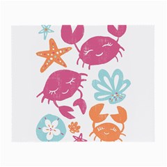 Animals Sea Flower Tropical Crab Small Glasses Cloth (2-side) by Mariart