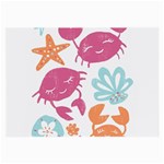 Animals Sea Flower Tropical Crab Large Glasses Cloth (2-Side) Front