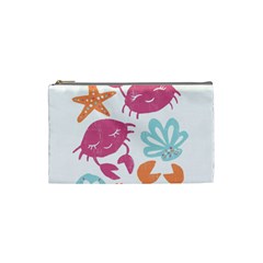 Animals Sea Flower Tropical Crab Cosmetic Bag (small)  by Mariart