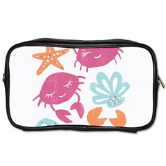 Animals Sea Flower Tropical Crab Toiletries Bags by Mariart