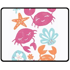 Animals Sea Flower Tropical Crab Fleece Blanket (medium) 