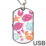 Animals Sea Flower Tropical Crab Dog Tag USB Flash (Two Sides) Back