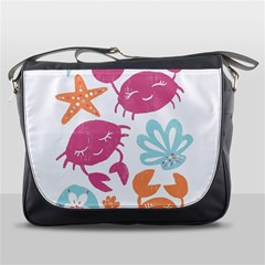 Animals Sea Flower Tropical Crab Messenger Bags by Mariart