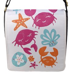 Animals Sea Flower Tropical Crab Flap Messenger Bag (s) by Mariart