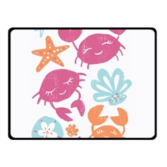 Animals Sea Flower Tropical Crab Double Sided Fleece Blanket (small) 