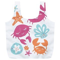 Animals Sea Flower Tropical Crab Full Print Recycle Bags (l)  by Mariart