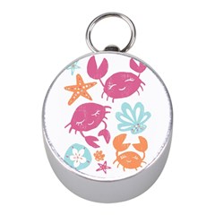 Animals Sea Flower Tropical Crab Mini Silver Compasses by Mariart