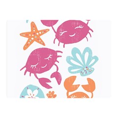 Animals Sea Flower Tropical Crab Double Sided Flano Blanket (mini)  by Mariart