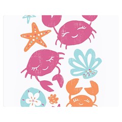 Animals Sea Flower Tropical Crab Double Sided Flano Blanket (medium)  by Mariart